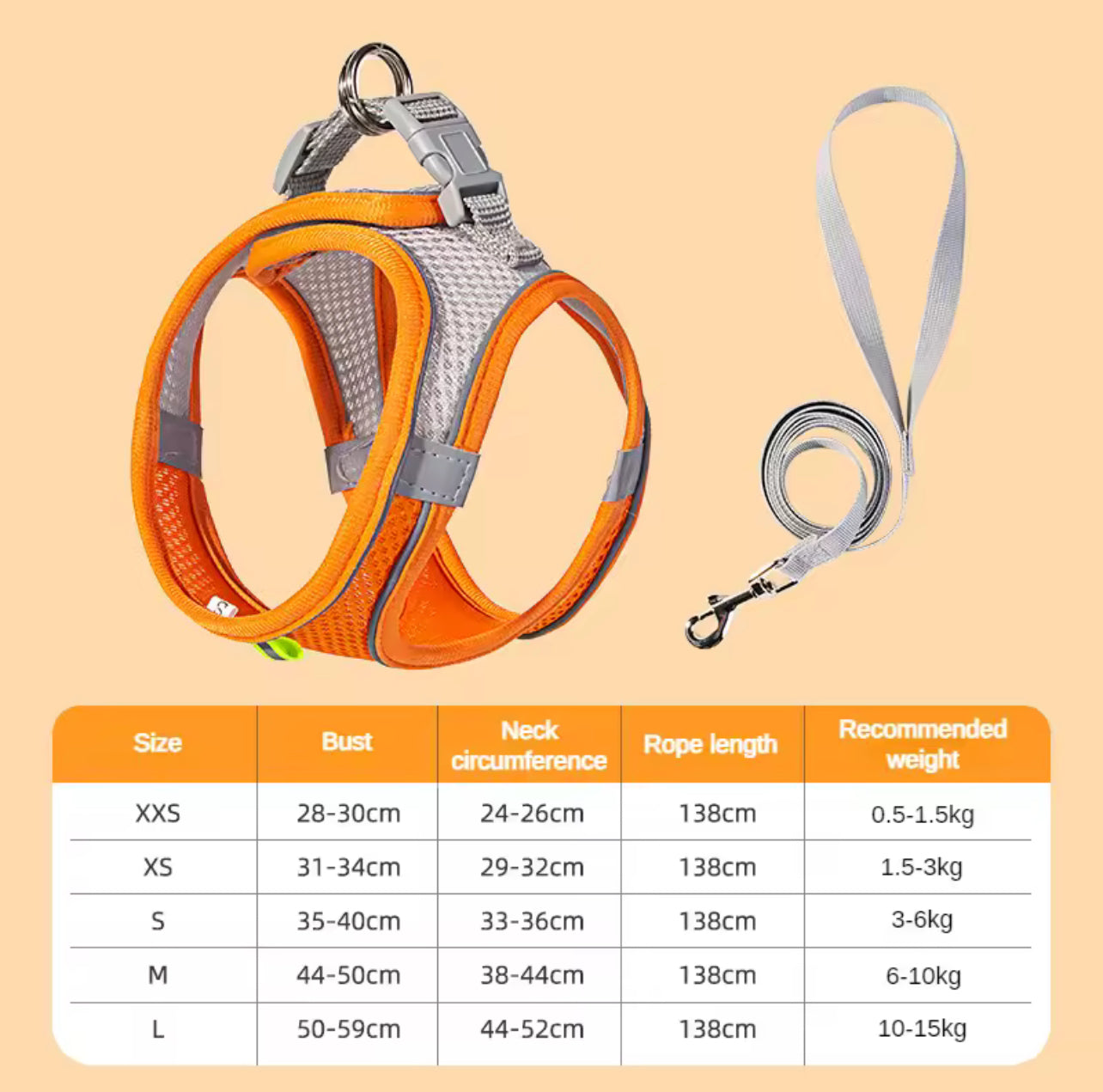 Peitoral Colete Respirável para Cães